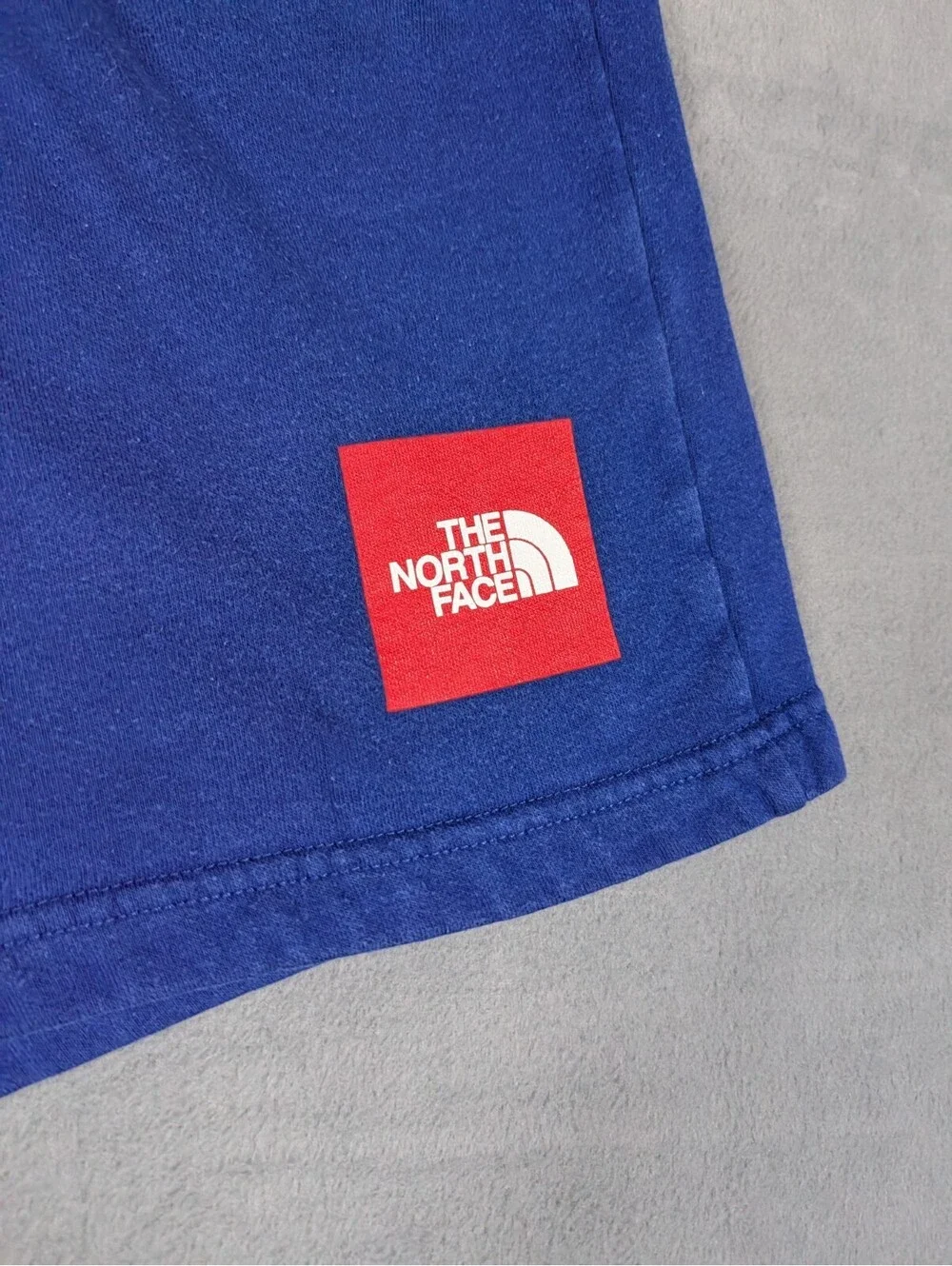 The North Face Mens XXL Blue Fleece Sweat Shorts Box Logo Lounge Casual